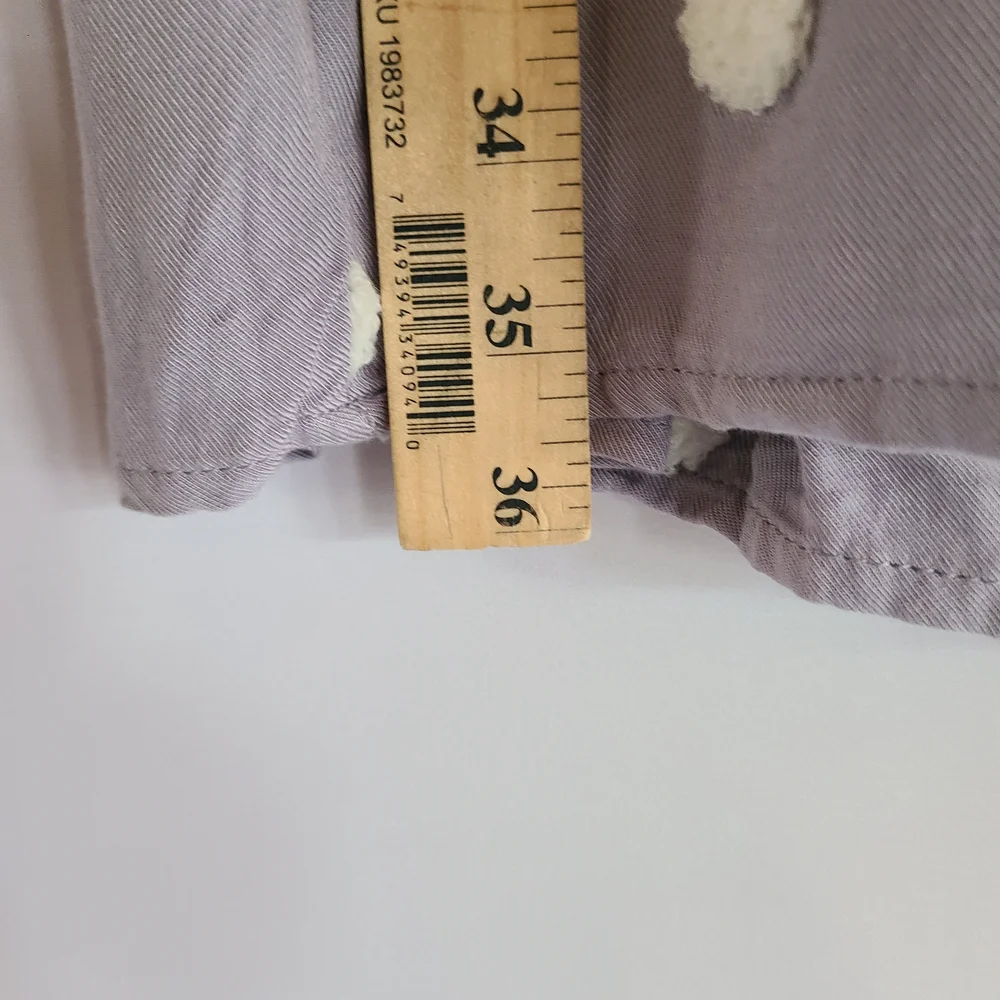 CATO Boho Dusty Lavender Hue Tiered Mini Dress with White Pom-Poms - Size L